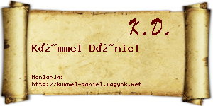 Kümmel Dániel névjegykártya